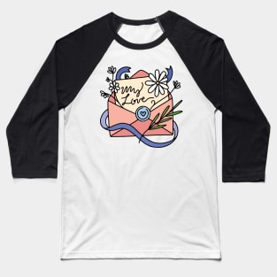 Love Letter with Flowers Baseball T-Shirt